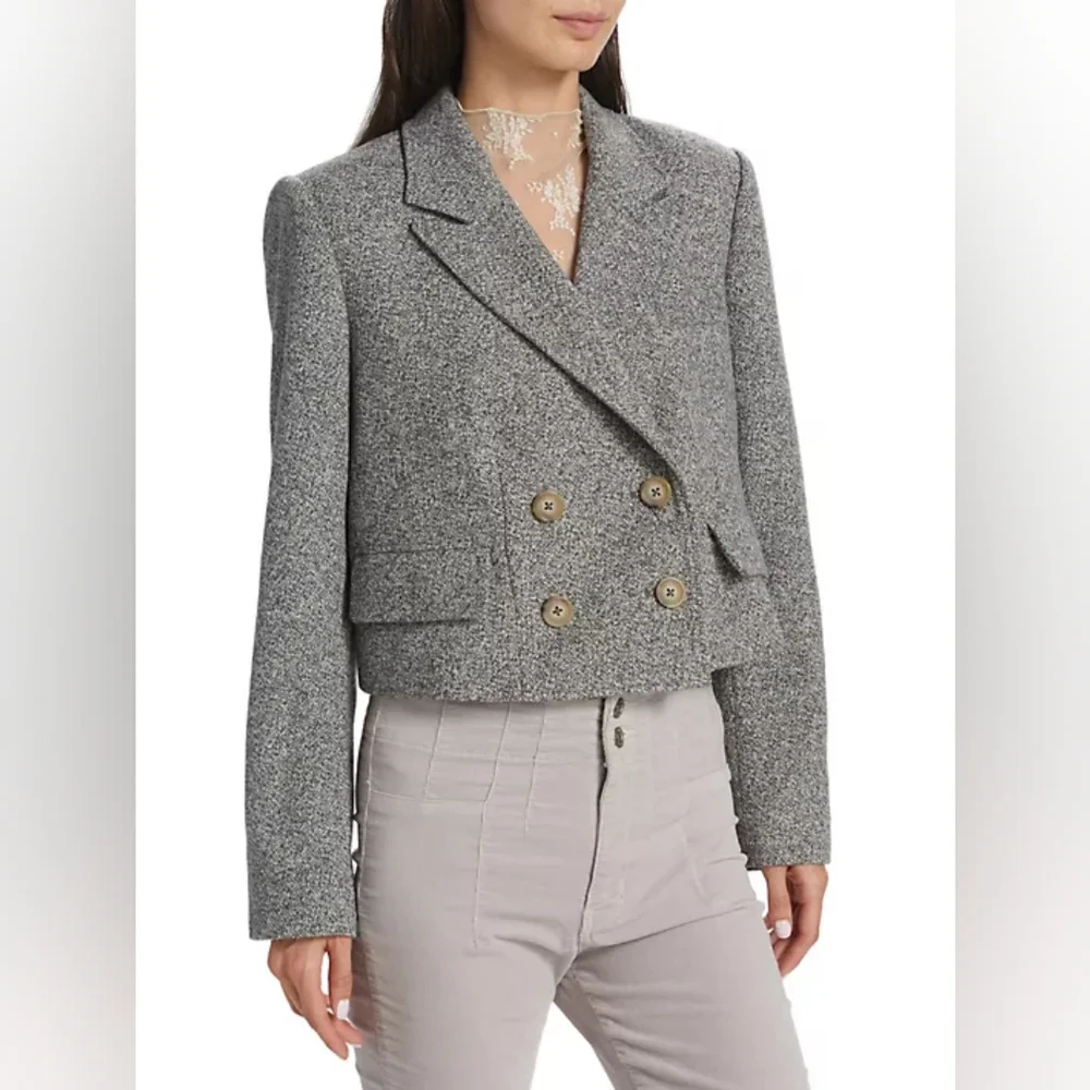 8. NWT FREE PEOPLE HERITAGE CROPPED BLAZER - Picture 4 of 7